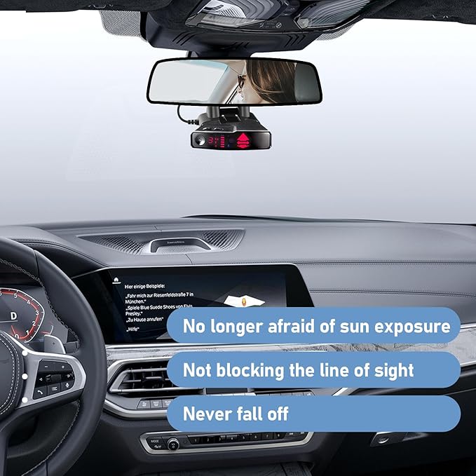 SDSACZMU Radar Detector Mount,Rearview Mirror Rod Radar Mounting Bracket+Rearview Mirror Hard Wire Power Cord kit16,with Inline Fuse (for Valentine V1 Radar Detector)
