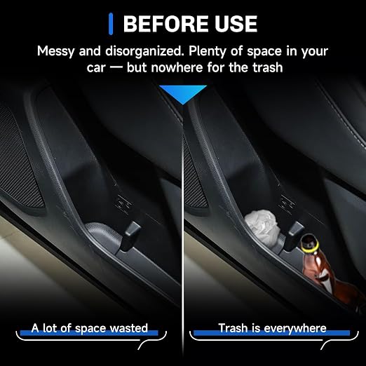 SXCY 2PCS for Toyota Crown Signia Trash Can for 2022-2024 2025 Toyota Crown Signia Accessories Front Door Side Trash Can [OEM-Fit] Garbage Bin Waterproof Leak-Proof Trash Bin w/Lid Odor-Free Storage