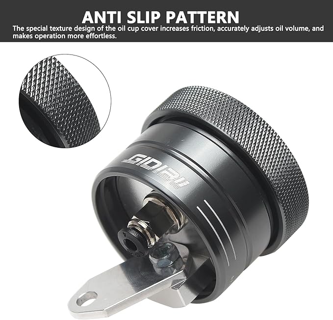Universal Motorcycle Chain Oiler Lubricator Oiler Auto Hand Control Motorbike Oil Cup Part (Gray)