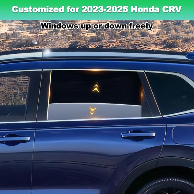 Car Window Shades for 2023-2025 CRV - Rear Side Window Sun Shade for Baby, Breathable Mesh Car Privacy Window Covers, UV Protection and Heat Insulation for Road Trips, Napping, Camping