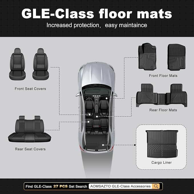 Cargo Liner for Mercedes-Benz GLE 2016-2019 ＆ Benz ML 2012-2015 | All Weather Trunk Liner Custom Fit GLE Class GLE350 GLE43 GLE63 ML350 ML550 ML63 Cargo Liners