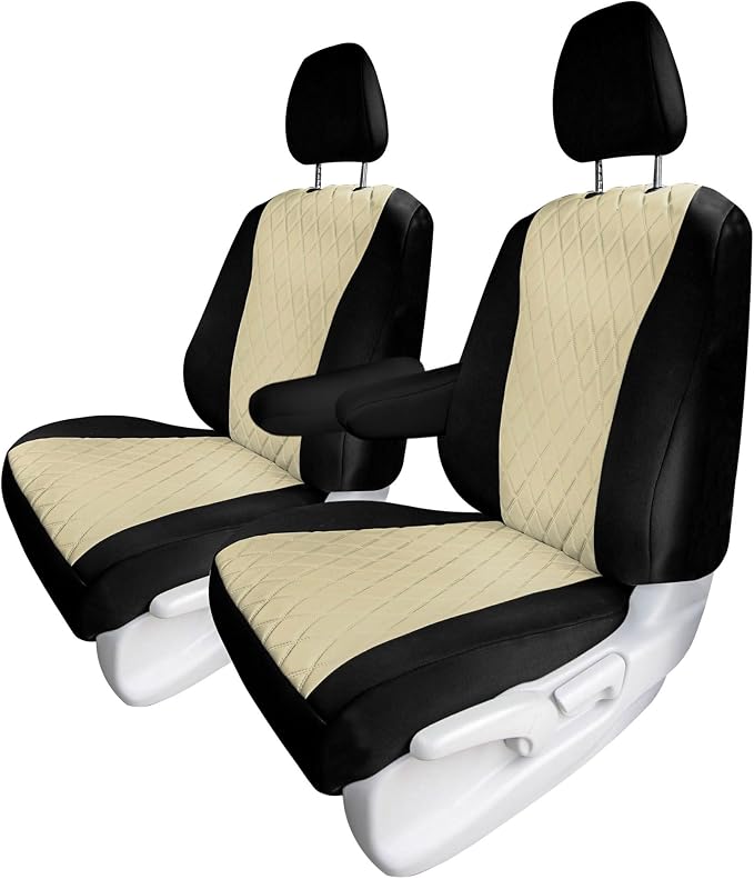 FH Group Custom Fit Car Seat Covers Specifically Made for 2016–2022 Honda Pilot, Front Set Beige Ultraflex Neoprene, Waterproof Car Seat Cover, Honda Accessories