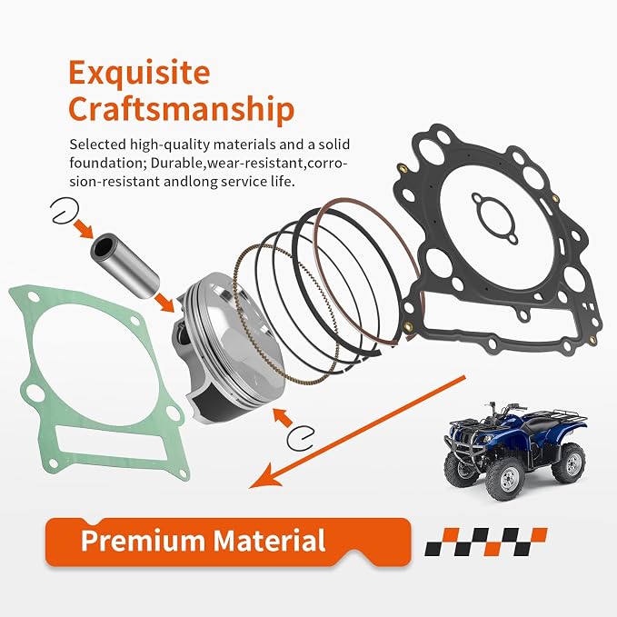 Top End Rubuild Kit 100mm STD Forged Piston For Yamaha Grizzly Rhino Raptor 660 YFM660F/R YXR660 2002-2008 3YF-11631-00-X0