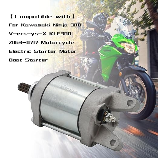 KARSEE Starter Motor 21163-0717 Compatible with Kawasaki Ninja 300 Versys-X KLE300 13-21 21163-0717