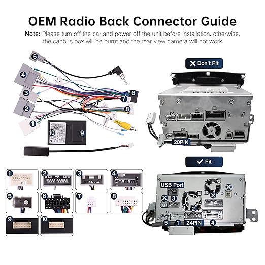 16PIN Car Radio Wire Harness with Canbus Adapter for for Honda CRV 2.4L 2013-2014, CRV MK4 2012-2014 Support SWC, Factory Backup Camera for Aftermarket Android Stereo Head Unit