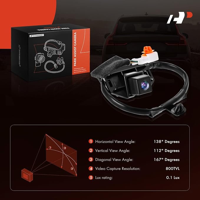 A-Premium Park Assist Camera Rear View Backup Reverse Camera Compatible with Select Honda Models - 2007 2008 2009 2010 2011 CR-V CRV - Replace# 39530SWAE01