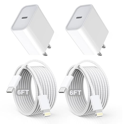 iPhone 14 13 Pro Max Charger Fast Charging,[Apple Mfi Certified] Fast iPhone Charger Block with 6ft Long Type C Lightning Braided Cable Woven Cord for iPhone14 13 12 11 Pro Max Plus Mini Xs Max 8Plus.