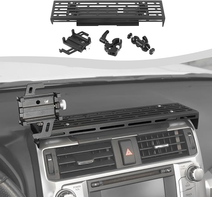 Metal Phone Mount Fit for 2010-2023 Toyota 4Runner,Dash Cell Phone Holder Adjustable Phone Stand Fit for All Smartphone(Black)