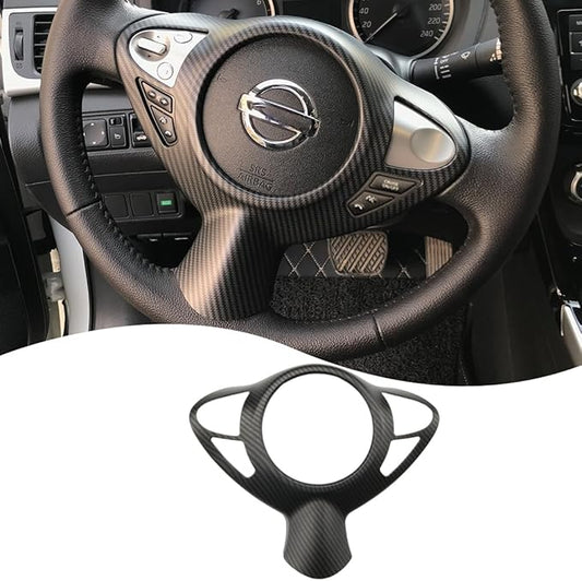 Steering Wheel Button Frame,for Nissan Sentra 2016 2017 2018 2019 - ABS Matte Carbon Fiber Sport Steering Wheel Frame Cover Steering Wheel Button Wrap Accessories