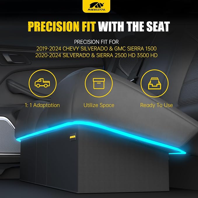 MIKKUPPA Truck Under Seat Storage - Replacement for 2019-2026 Chevy Silverado/GMC Sierra 1500, 2020-2026 Silverado/Sierra 2500HD 3500HD Double Cab & Crew Cab, Truck Tool Box Organizer Storage Box