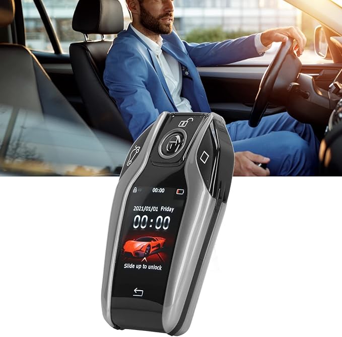 Greensen Tk800+ LCD Smart Key, Auto-Smart-Key, Uniersal Tk800 Alloy Frame, Keyless Entry, Auto-Smart-Key, Uniersal Tk800 with 15 Days Standby for Start Stop Engine Vehicles (Silver)