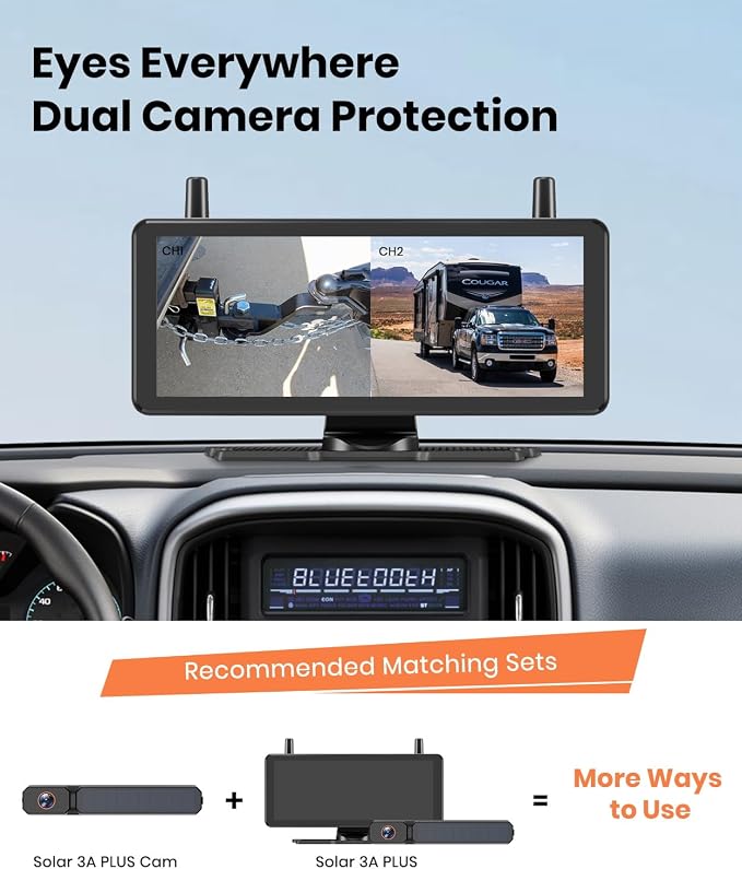 AUTO-VOX Solar Wireless Backup Camera: 2 Min Quickly Install, Upgrade Your View, Compatible with Solar3A Plus / Solar5 Reverse Camera for Car,Truck,Trailer- (Single Cam)