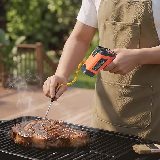 VEVOR Infrared Thermometer, -22℉ to 2912℉ Dual-Mode IR Thermometer Gun with K-Type Thermocouple, Dual Laser Heat Temperature Gun Non-Contact for Metal Smelting/Engine/Industry/Cooking (Not for Human)