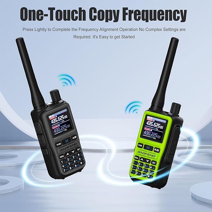 BAOFENG UV-5R Mini Two Way Radio BF-5R Mini Walkie Talkie Wireless Power Adjustable Tiny Size Frequency Copy 999 Channels Type-C Four Colors Portable Ham（2 Pack） (Green)