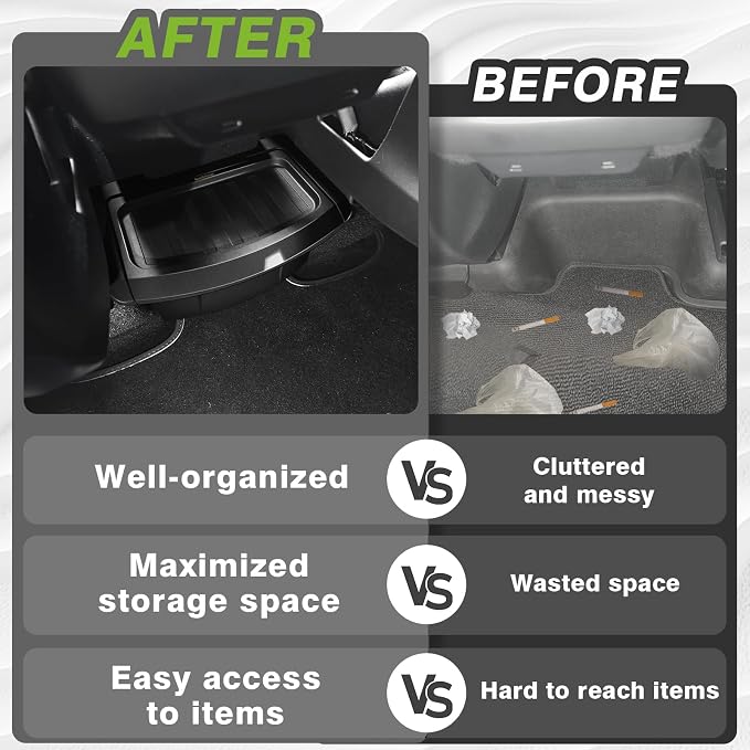 BestEvMod for 2026+ Model Y Juniper Refresh Rear Center Console Organizer Trash Can with Lid Cover Rear Bin Backseat Storage Box Garbage Can Anti-Slip