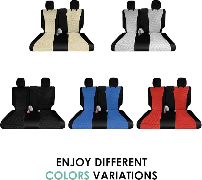 FH Group Custom Fit Car Seat Covers Specifically Made for 2016–2022 Honda Pilot, 3rd Row Set Black Ultraflex Neoprene, Waterproof Car Seat Cover, Honda Accessories