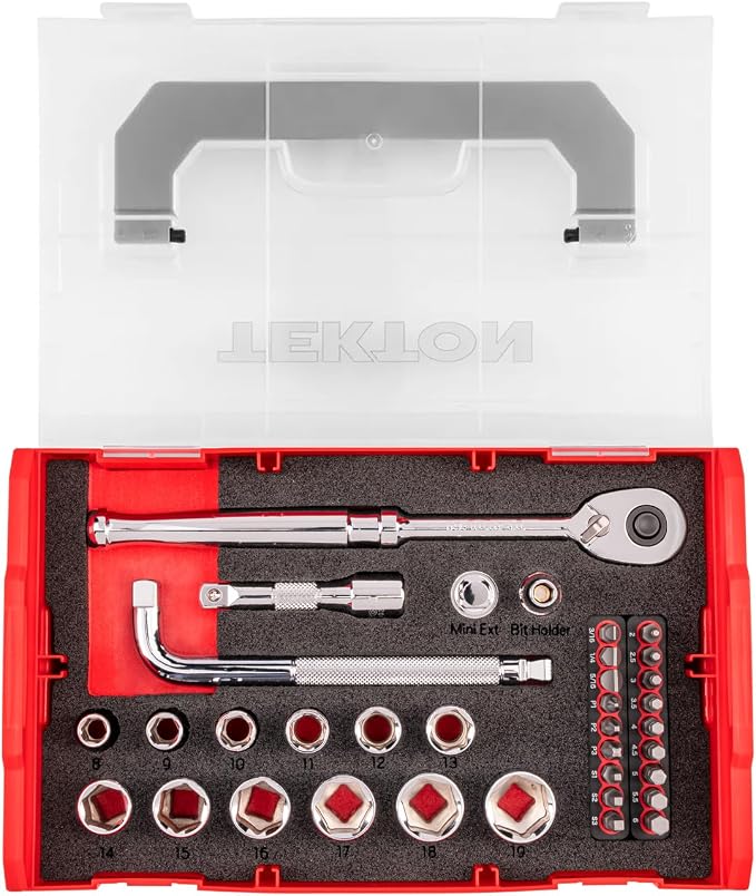 TEKTON 3/8 Inch Drive 6-Point Socket Set, 35-Piece | SKT96200