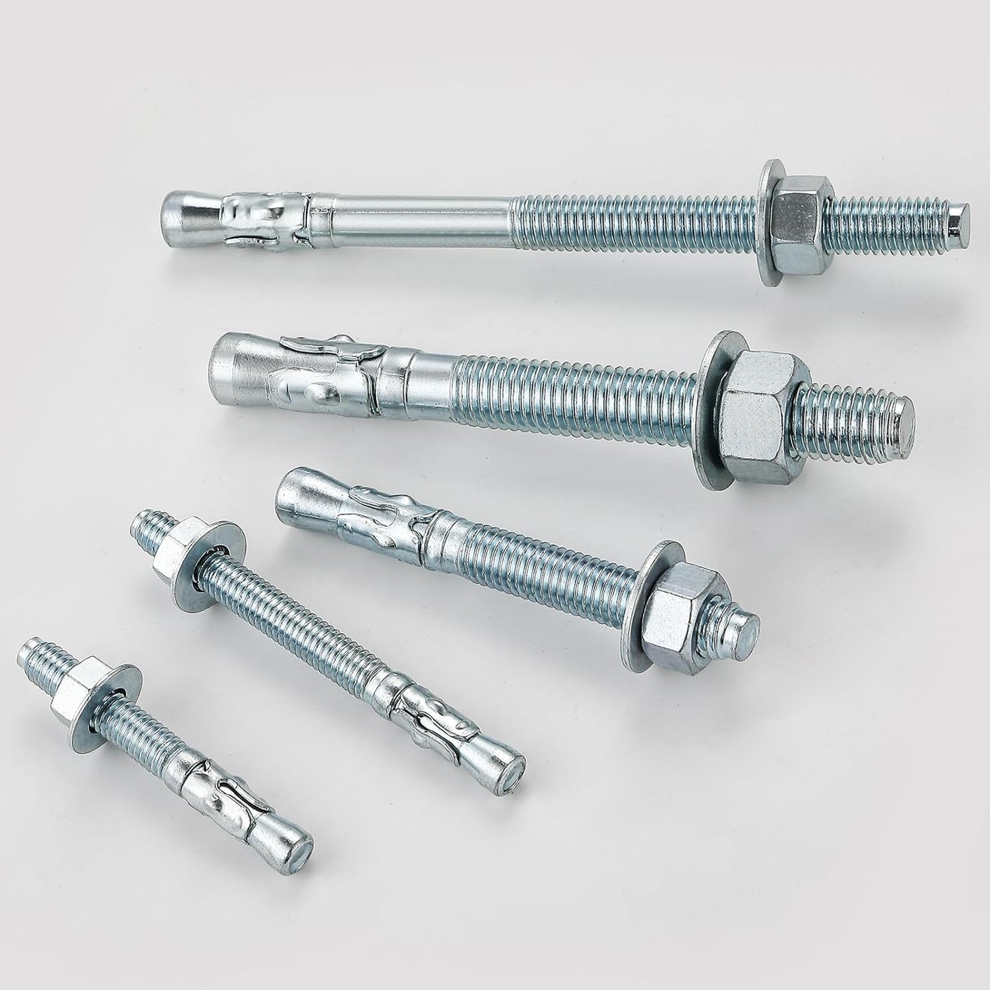 1/4x3" 50Pcs Inch Standard Fasteners for Heavy-Duty Zinc Wedge Anchors for Cement and Concrete