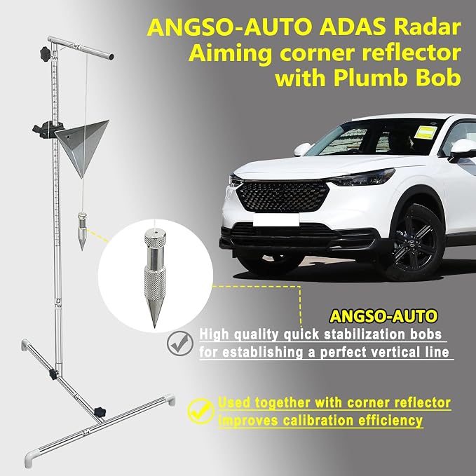 ADAS Calibration Tool Automotive Radar Aiming Corner Reflector Kit Included Plumb Bobs with String Graduated 0-30 cm Scale, Car Calibration Kit Compatible with Kia Honda Toyota Mazda Ford GM Hyundai