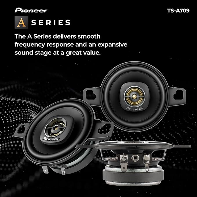 PIONEER A-Series Plus TS-A709 2.75' 2-Way Speakers (Pair) – 600W Max, Balanced Sound + Smooth Treble, Great Stock Replacement, Easy Installation
