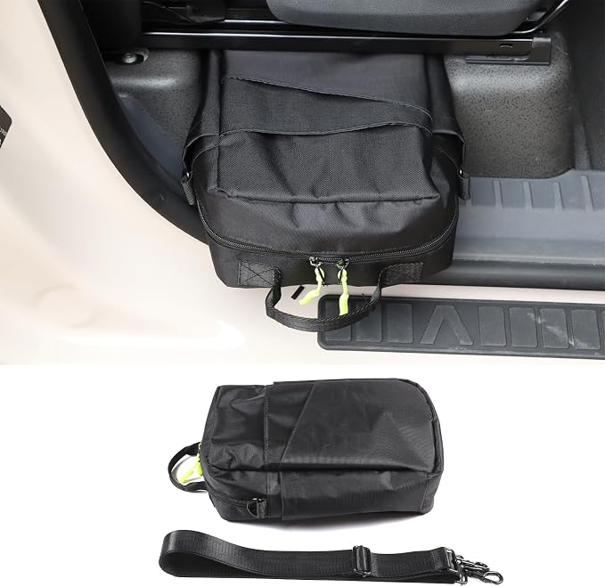 Under seat Storage Bag for Ineos Grenadier 2020-2025 Accessories Oxford Cloth Tool Organizer Box Under Front Seat, Underseat Hidden Bag Organizer Tray Drawer Bin with Anti-slip Handle (Black1)