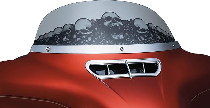 Kuryakyn 1387 Motorcycle Accessory: Smooth Windshield Trim for 2014-19 Harley-Davidson Motorcycles, Chrome