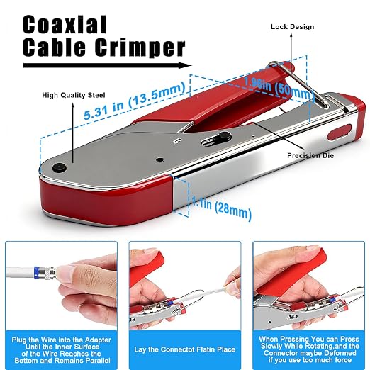 Coaxial Pocket Toner Pocket Continuity Tester,with Coaxial Cable Crimper Kit,and Toner with Light&Buzzer Voltage Toner and Barrel Connector Bundle for Testing Coax Cable, RG6, RG59, CATV Wire Tracer