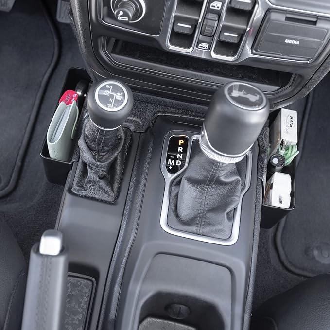 PIMCAR 3PCS Interior Accessories Compatible with Jeep Wrangler JL/JLU 2018-2026 & Gladiator JT Truck 2020-2026 including Center Console Organizer and Hanging Storage and Gear Shift Side