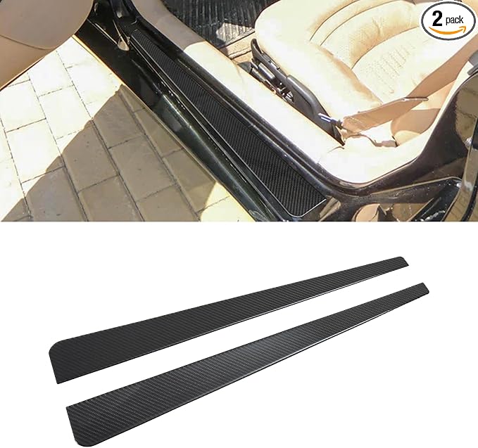 Real Carbon Fiber Inner Door Sill Protector Compatible with Corvette C5 1997–2004, Door Sill Plates Interior Decor Sticker Accessories