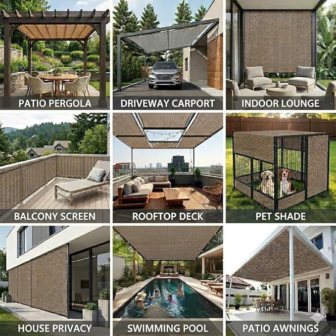 90% Shade Cloth Sun Shade Fabric Privacy Screen Shade Cover for Patio Garden Pergola Shade Cover Canopy with Gromments