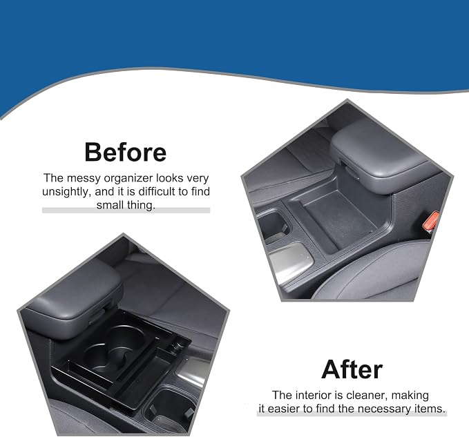 Center Consoles Storage Box Organizer Tray Compatible with Nissan Frontier 2022-2025 ABS Armrest Center Center Front Organizer Storage Box Tray Extra Water Cup Holder