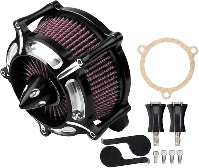 MOTOKU Air Cleaner Intake Turbine Filter For Street Glide, Road King, Electra Glide, Dyna FXDLS, Softail,Touring,Trike FLSTSE FXSBSE 2008-2018