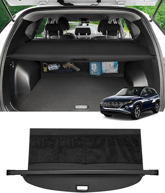 Autorder Cargo Cover for 2022-2025 2026 Hyundai Tucson Accessories Upgraded Trunk Cover with Extra Storage Net Retractable Security Shield Shade Cover