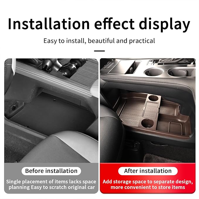 Compatible with 2026 Toyota Sienna Center Console Organizer with Cup Holder, Lower Storage Box Accessories (TPE Material with Original car Wood Grain (Compatible with 2021-2026 Toyota Sienna), Brown)