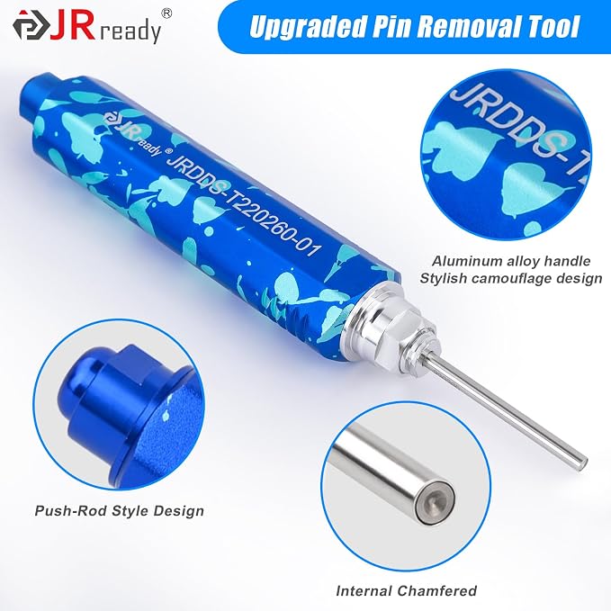 JRready ST6553 Crimping Tool ACT-SY-JRN003S Pin Extractor Tool Kit Male and Female Terminals 18-24AWG Wire Crimp Contacts Pin and Sockets Compatible with Molex .062” 3.68mm Pitch