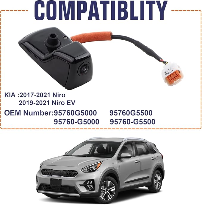 Rear View Backup Camera Compatible with 2017-2021 Kia Niro 2019-2021 Kia Niro EV Park Assist Camera Replace# 95760G5000