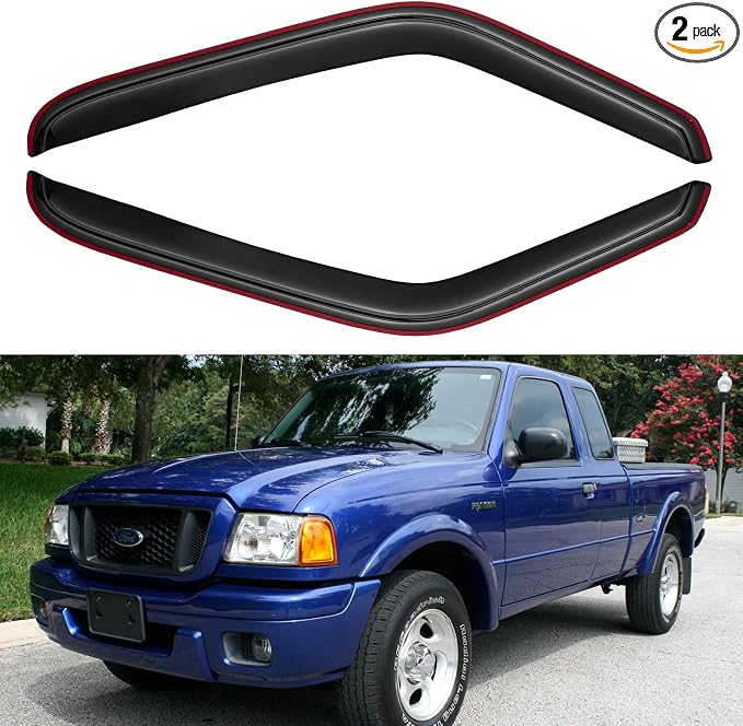in-Channel Window Visors Rain Guards for 1993-2011 Ford Ranger, Window Vent Wind Deflectors Visors Shades for 1994-2009 Mazda B2300, 1998-2001 Mazda B2500, 1994-2007 Mazda B3000, 2PCS