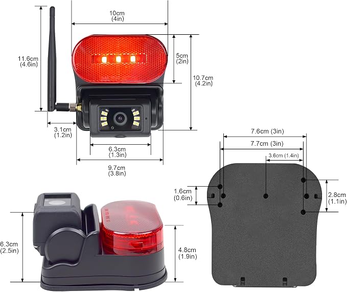 Haloview BTC125W Wireless RV Rearview FHD 1080P Camera with Marker Light for BT7/BT6/BT7 TPMS Monitor System