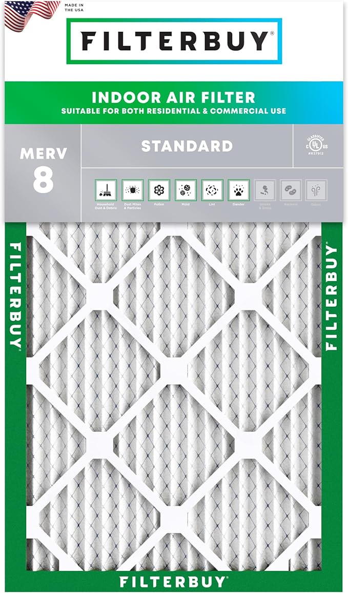 Filterbuy 8x30x1 Air Filter MERV 8 Essential Dust & Allergy Defense (1-Pack), Electrostatic Pleated HVAC AC Furnace Filters Replacement (Actual Size: 7.50 x 29.50 x 0.75)