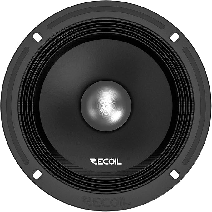 RECOIL MS65-4P 6.5-Inch Midrange Pro Audio Car Speakers, 600 Watts Max Pair 4Ohm, 1.5-Inch High Temperature Kapton Voice Coil, Premium Quality Audio Door Speakers