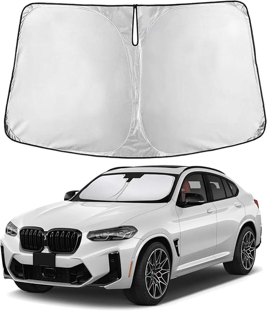EcoNour Windshield Sunshade Compatible for BMW X4 2019-2023 2024 2025, Sun Visor for Front Windshield & Window Sun Shade Cover, UV Heat Blocker & Protector, Car Accessories