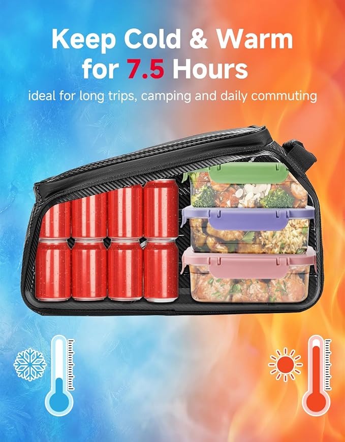 KEMIMOTO Universal Saddlebag Cooler Bag Keeps Hot & Cold Up to 7.5 Hours Insulated Cooler Bag Leakproof EVA Fit for Sportster Softail Sport Bike Adventure Ninja Rebel Dyna Cruiser V-star Shadow