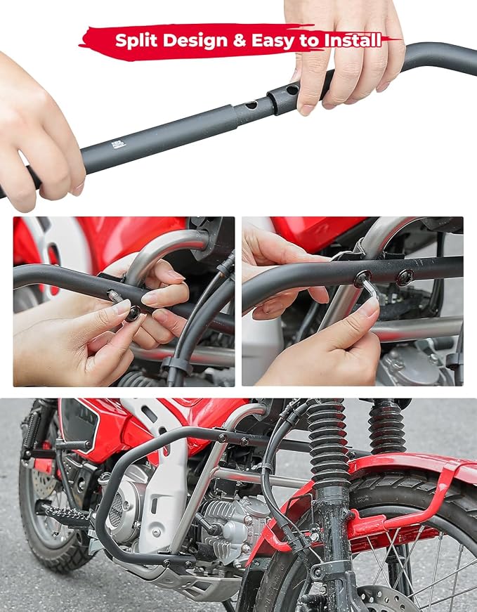 KEMIMOTO Motorcycle Engine Guard Crash Bar Compatible with Trail 125 CT125 Hunter Cub 125 2020 2021 2022 2023 2024 2025 2026 Bumper Protector