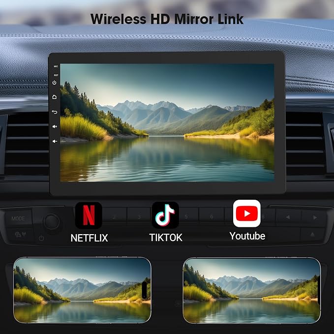 10.1 Inch Rotatable Carplay Screen for Car and Android Auto,Single Din Car Stereo with 720P Backup Camera,Touch Screen GPS Navigation,Bluetooth,Voice Control
