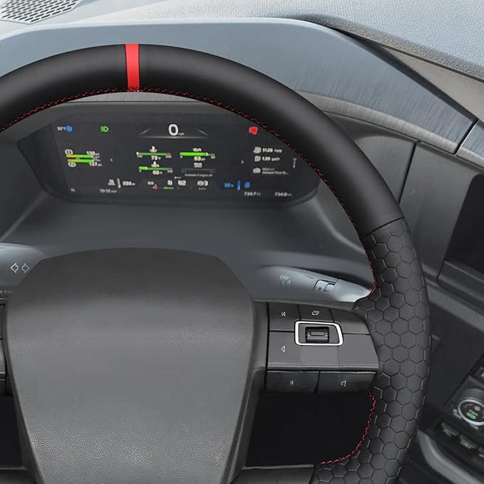 MEWANT Hand Sewn Steering Wheel Cover Wrap for Volvo VNL VNR FM FH 2017-2025 Steering Wheel Accessories for Volvo FM