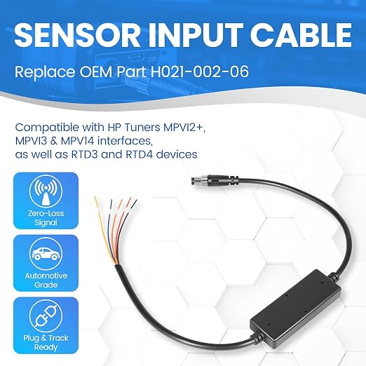 H021-002-06 Sensor Input Cable Compatible with HP Tuners MPVI2 MPVI3 MPVI4, Analog CAN Bus Input Cable, 0–5V External Sensor Wire Harness for OBD2 Data Logging, Cable Only
