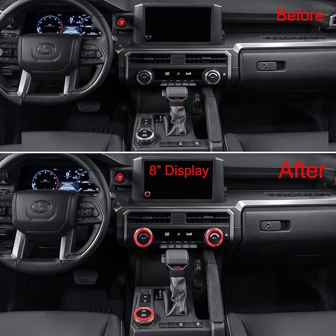 for Toyota Tacoma 2024+ 4Runner 2025+ 8" Screen Gear Shift Knob Head Cover & Air Conditioner Knob Cover