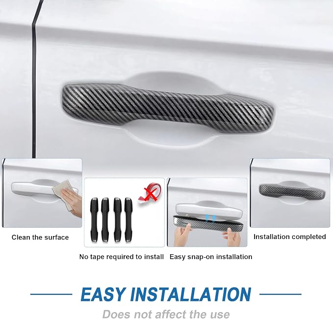 Carbon Fiber Exterior Door Handle Cover Compatible with 2023-2026 Honda CR-V CRV, Outside Door Handle Protector for Honda Civic Accord CR-V HR-V Acira Integra ADX