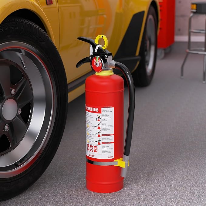Ougist ABC Dry Chemical Fire Extinguisher, 5 lb – 2-A:10-B：C Rated for Home, Office & Vehicle, Quick Release, Easy-Grip Handle, Ideal for Electrical & Grease Fires, Car Extinguisher, Model FF2KG