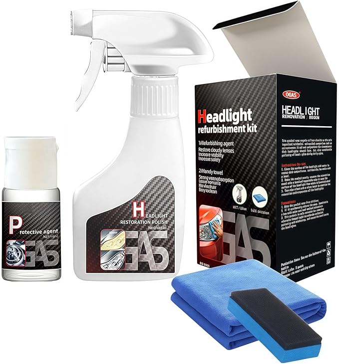 Lanenow Automotive Headlamp Restoration Kit, Removes Yellowing & Oxidation, Extremely Hydrophobic, Maximum Gloss & Shine for All Vehicles